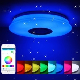 Plafoniera a filo LED con altoparlante Bluetooth e funzione timer, 36 cm, 36 W