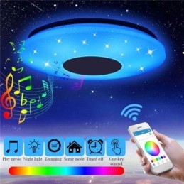 Plafoniera a filo LED con altoparlante Bluetooth e funzione timer, 36 cm, 36 W