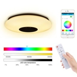 Plafoniera a filo LED con altoparlante Bluetooth e funzione timer, 36 cm, 36 W