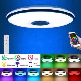 Plafoniera LED Bluetooth con altoparlante musicale e timer, 33 cm, 36 W