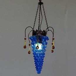 Lampada a sospensione mini Pino Pino in vetro, 2 luci E26/E27, 48 cm