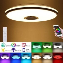 Plafoniera LED Bluetooth con altoparlante musicale e timer, 33 cm, 36 W