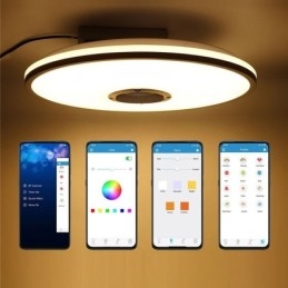 Plafoniera LED Bluetooth con altoparlante musicale e timer, 33 cm, 36 W