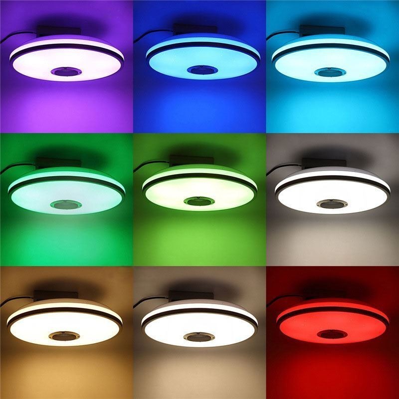 Plafoniera LED Bluetooth con altoparlante musicale e timer, 33 cm, 36 W