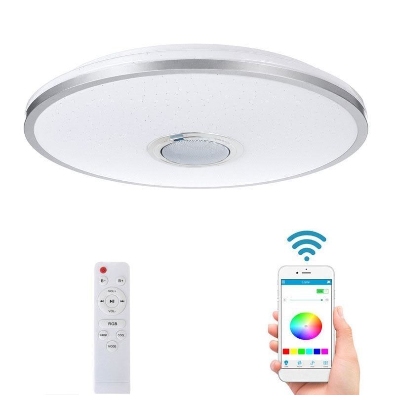 Plafoniera LED Bluetooth con altoparlante musicale e timer, 33 cm, 36 W