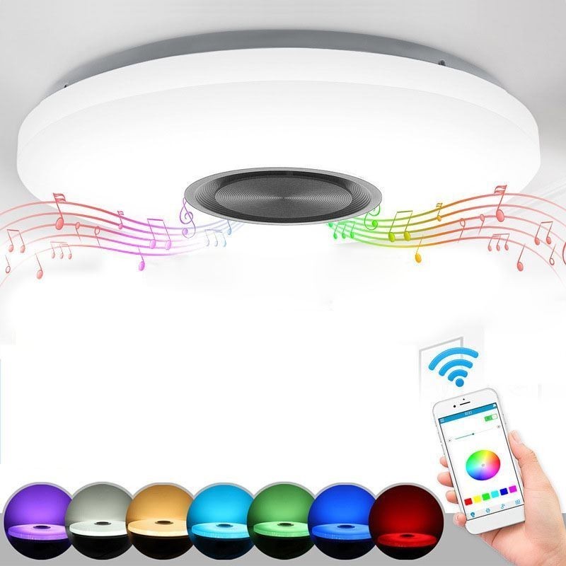 Lampada da incasso LED 36 W 40 cm con telecomando APP e altoparlante Bluetooth
