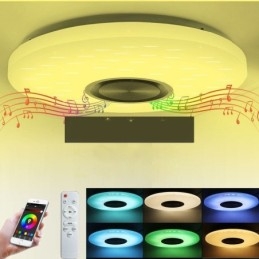 Lampada da incasso LED 36 W 40 cm con telecomando APP e altoparlante Bluetooth