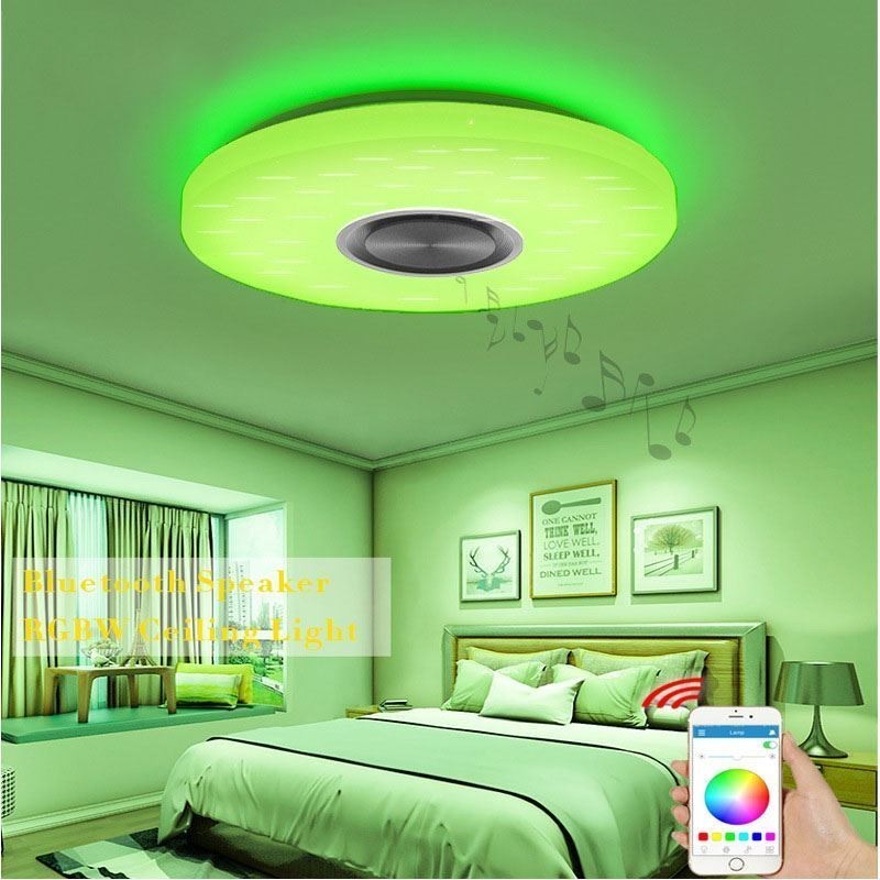 Lampada da incasso LED 36 W 40 cm con telecomando APP e altoparlante Bluetooth