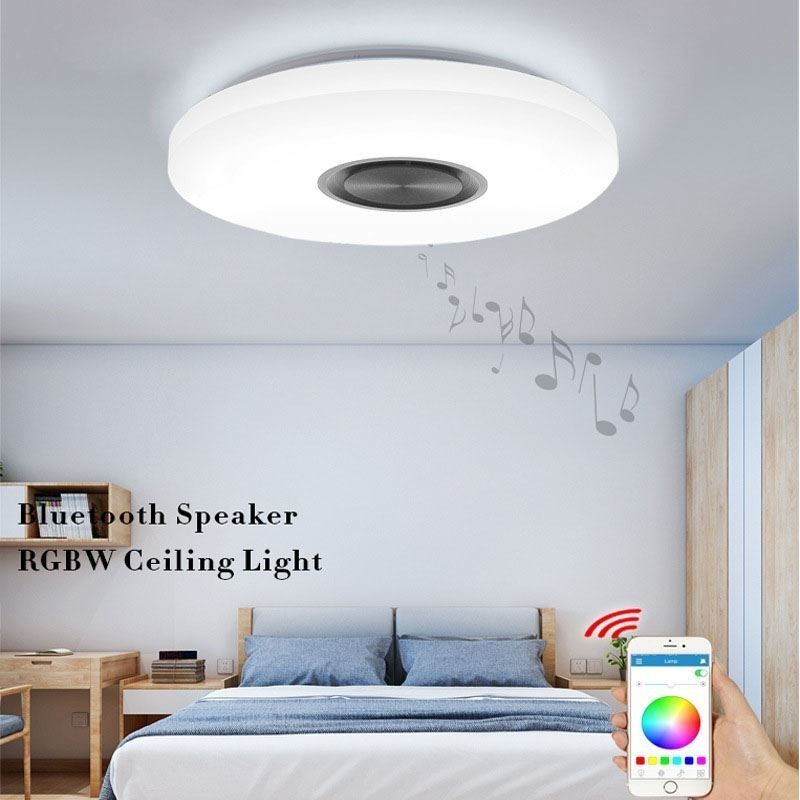 Lampada da incasso LED 36 W 40 cm con telecomando APP e altoparlante Bluetooth