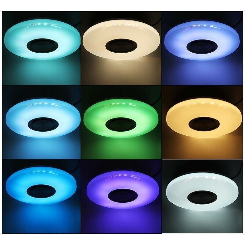 Lampada da incasso LED 36 W 40 cm con telecomando APP e altoparlante Bluetooth