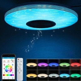 Plafoniera LED a filo 40 cm con controllo remoto tramite APP e altoparlante Bluetooth