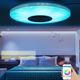 Plafoniera LED a filo 40 cm con controllo remoto tramite APP e altoparlante Bluetooth