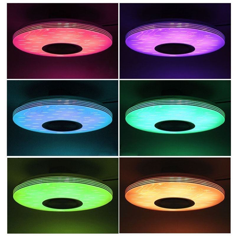 Plafoniera LED a filo 40 cm con controllo remoto tramite APP e altoparlante Bluetooth
