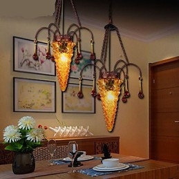 Lampada a sospensione mini Pino Pino in vetro, 2 luci E26/E27, 48 cm