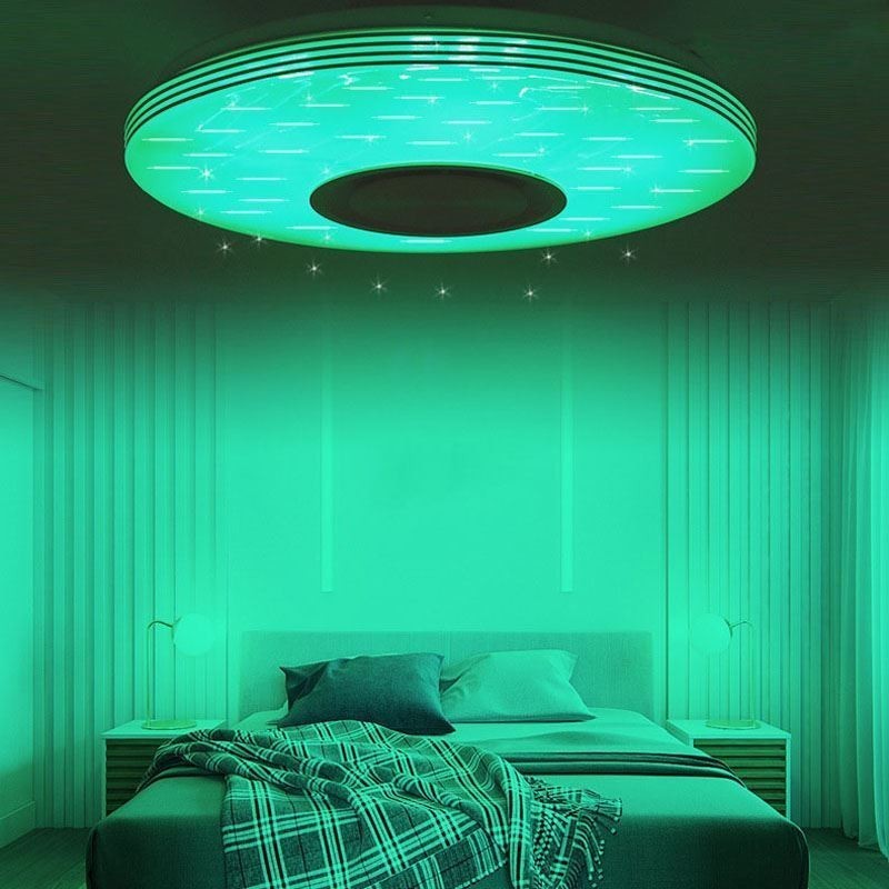Plafoniera LED a filo 40 cm con controllo remoto tramite APP e altoparlante Bluetooth