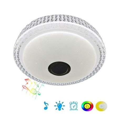 Plafoniera LED a filo con telecomando APP, altoparlante Bluetooth, 40 cm