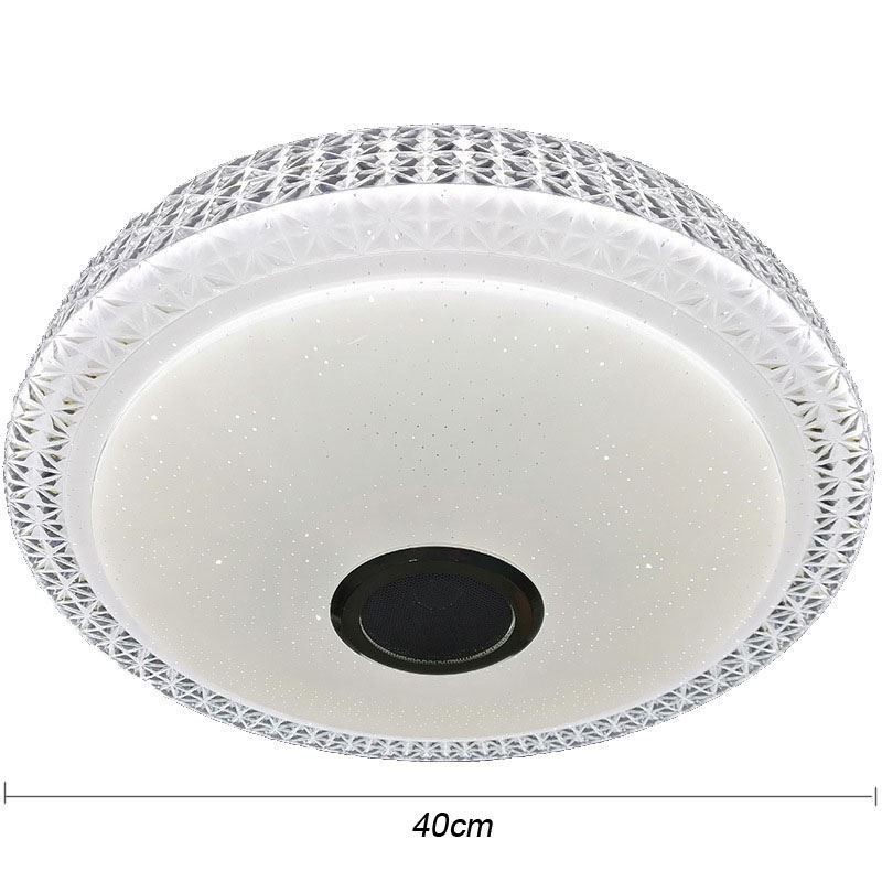 Plafoniera LED a filo con telecomando APP, altoparlante Bluetooth, 40 cm