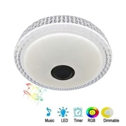 Plafoniera LED a filo con telecomando APP, altoparlante Bluetooth, 40 cm