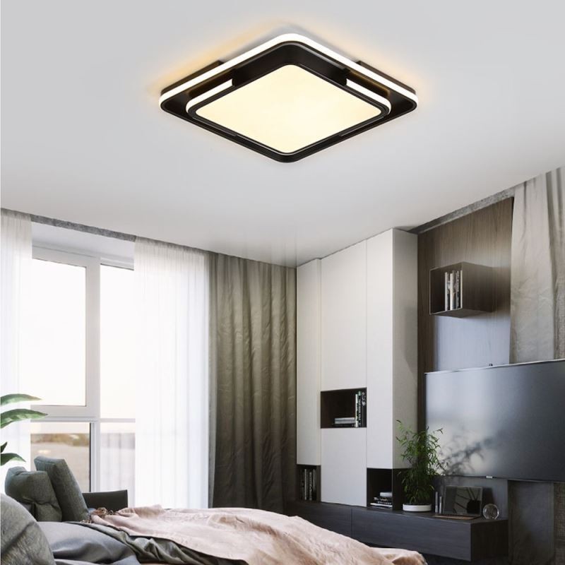 Plafoniera LED moderna quadrata in acrilico 50x50x6 cm 36 W