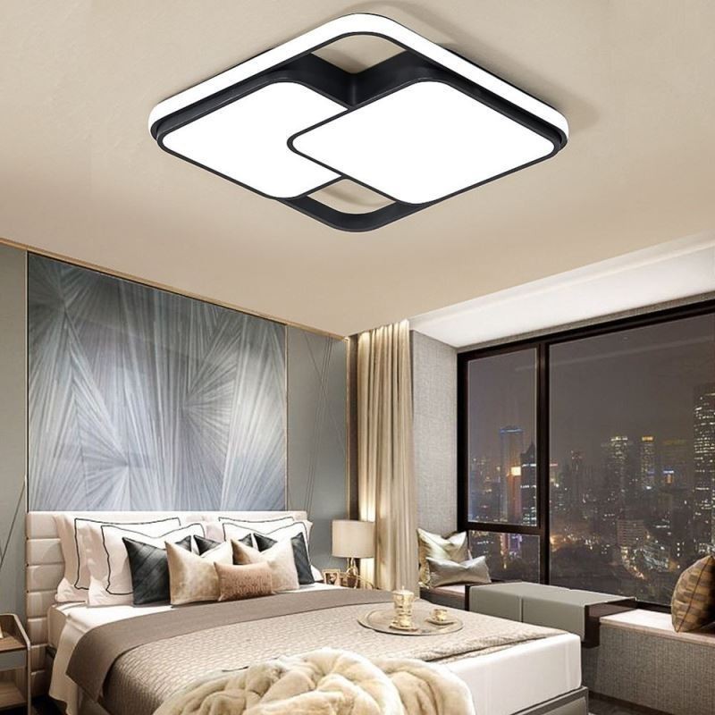 Plafoniera geometrica moderna a filo in acrilico 50 x 6 cm 30 W LED
