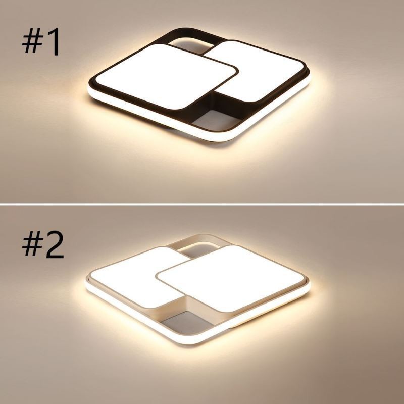Plafoniera geometrica moderna a filo in acrilico 50 x 6 cm 30 W LED