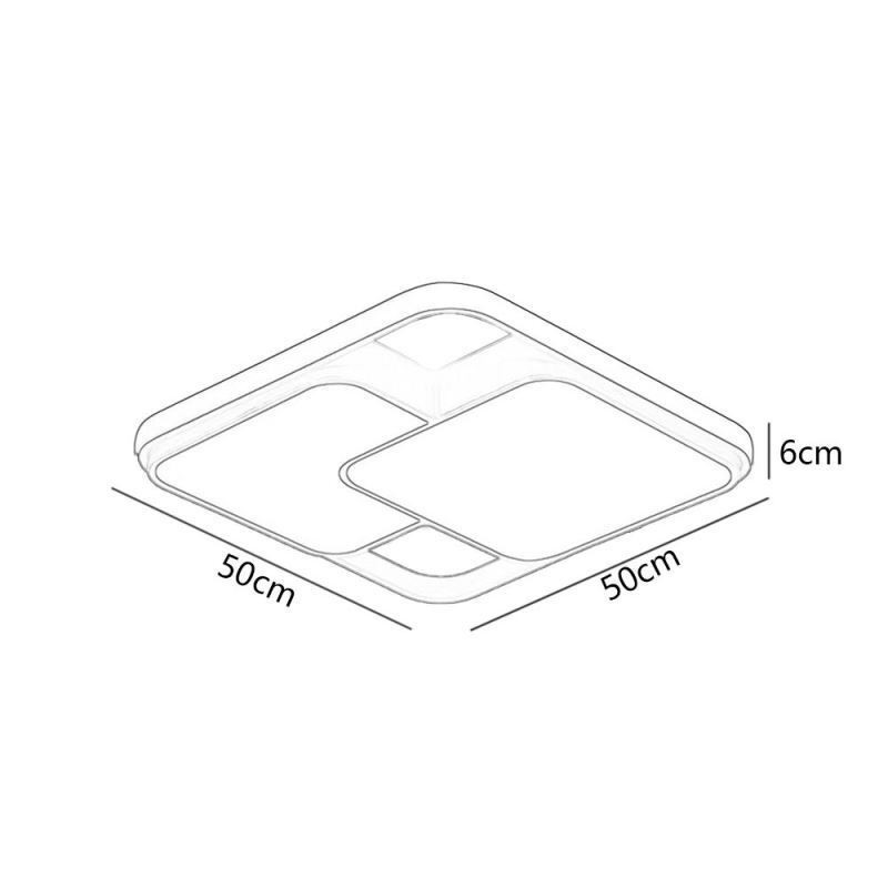 Plafoniera geometrica moderna a filo in acrilico 50 x 6 cm 30 W LED