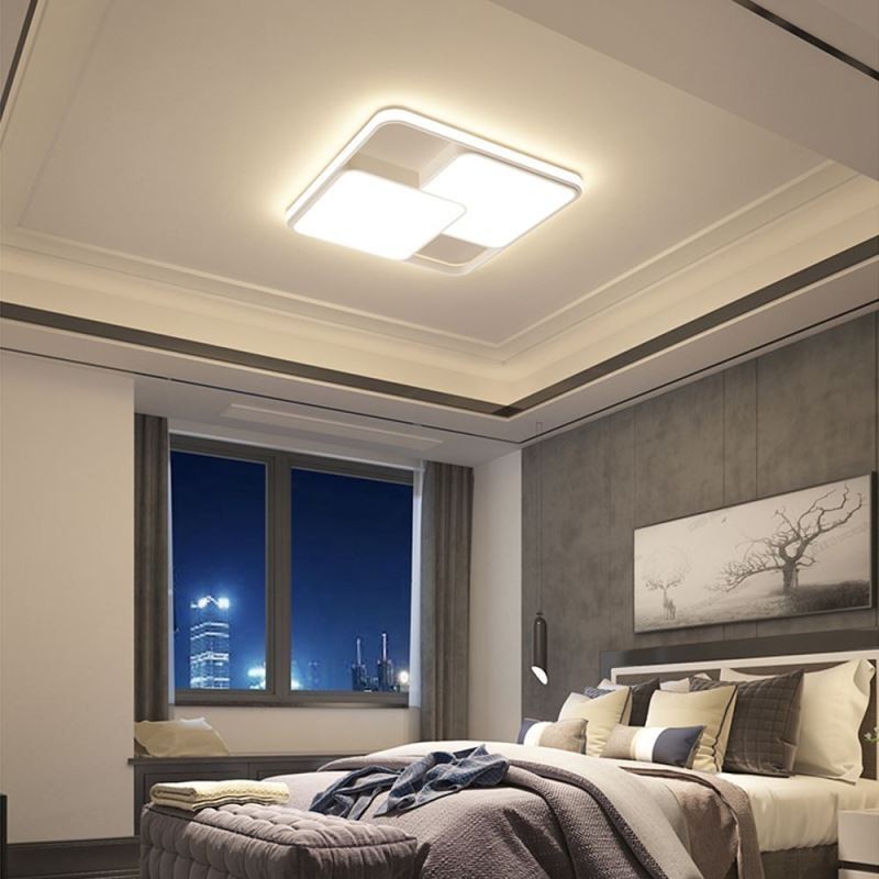 Plafoniera geometrica moderna a filo in acrilico 50 x 6 cm 30 W LED