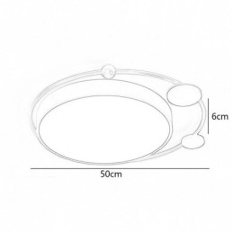 Plafoniera LED moderna a filo circolare in acrilico 36 W 50 x 6 cm