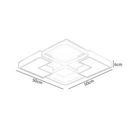 Plafoniera LED da soffitto in acrilico 55 x 55 x 6 cm 36 W