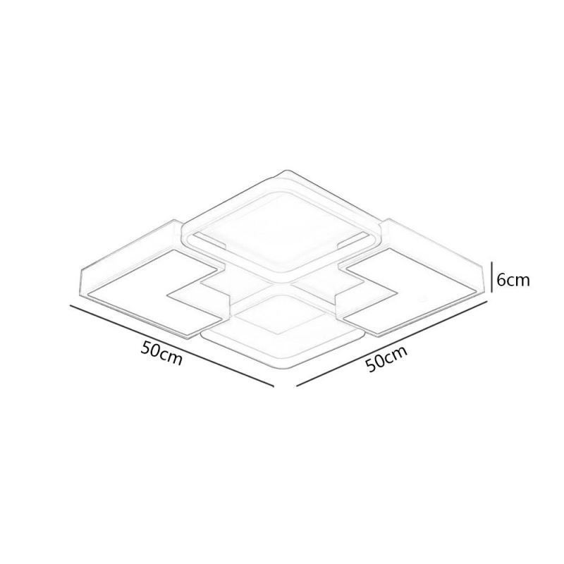 Plafoniera LED da soffitto in acrilico 55 x 55 x 6 cm 36 W