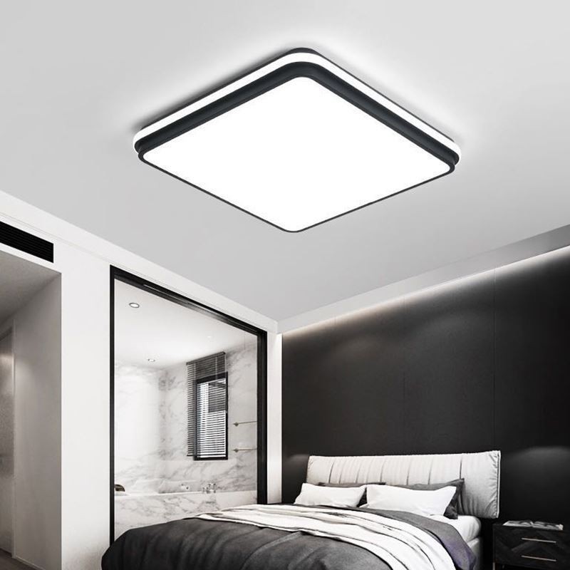 Plafoniera a filo quadrata minimalista in acrilico 50x50x6 cm 36W LED