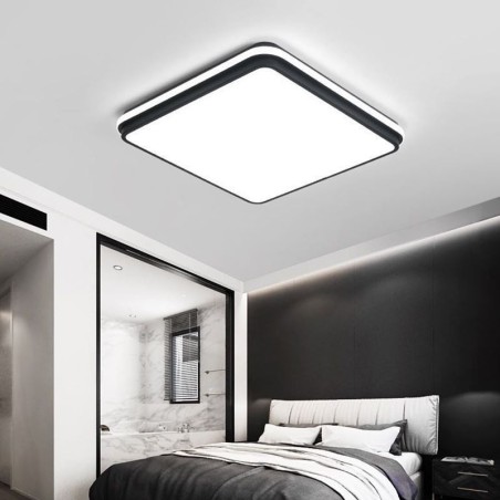 Plafoniera a filo quadrata minimalista in acrilico 50x50x6 cm 36W LED