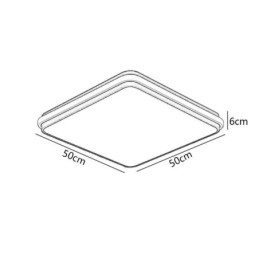 Plafoniera a filo quadrata minimalista in acrilico 50x50x6 cm 36W LED