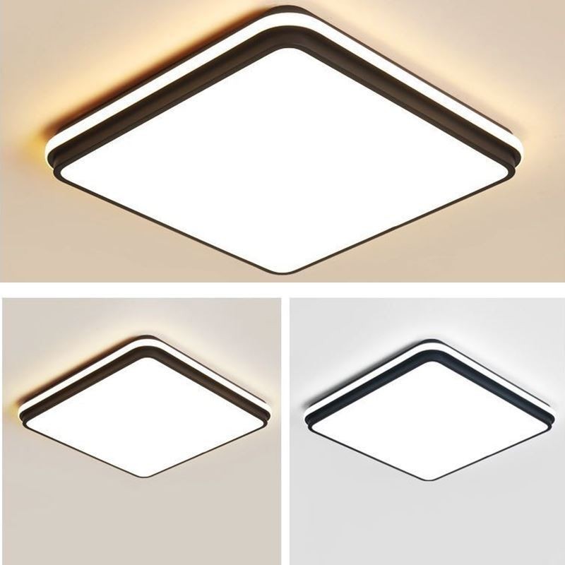 Plafoniera a filo quadrata minimalista in acrilico 50x50x6 cm 36W LED