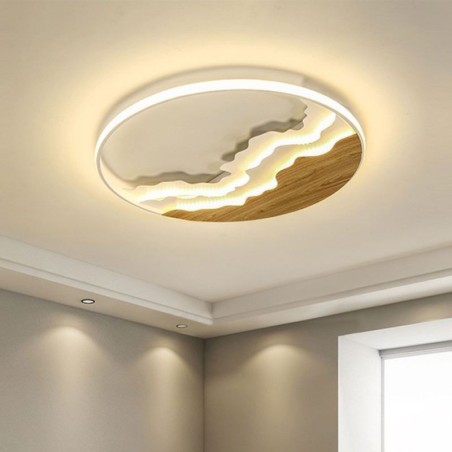 Plafoniera LED rotonda a onda in acrilico da montare a filo 50x6 cm 36W