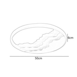 Plafoniera LED rotonda a onda in acrilico da montare a filo 50x6 cm 36W