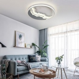 Plafoniera LED rotonda a onda in acrilico da montare a filo 50x6 cm 36W