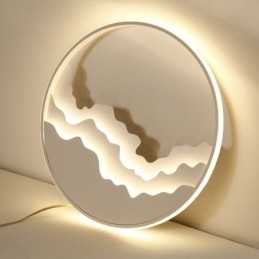 Plafoniera LED rotonda a onda in acrilico da montare a filo 50x6 cm 36W