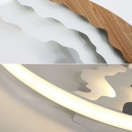 Plafoniera LED rotonda a onda in acrilico da montare a filo 50x6 cm 36W
