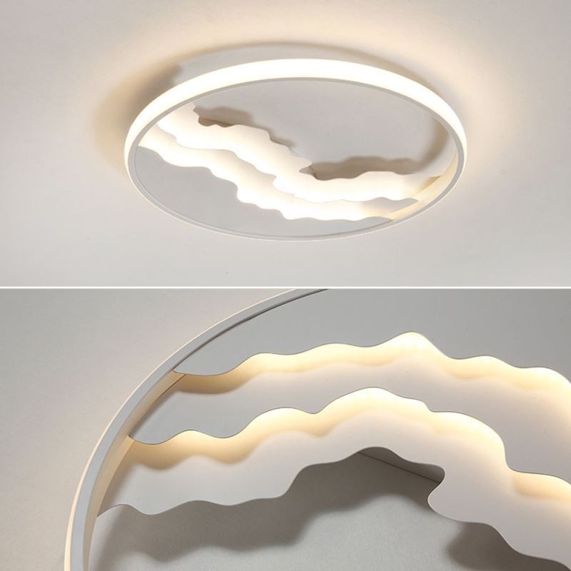 Plafoniera LED rotonda a onda in acrilico da montare a filo 50x6 cm 36W