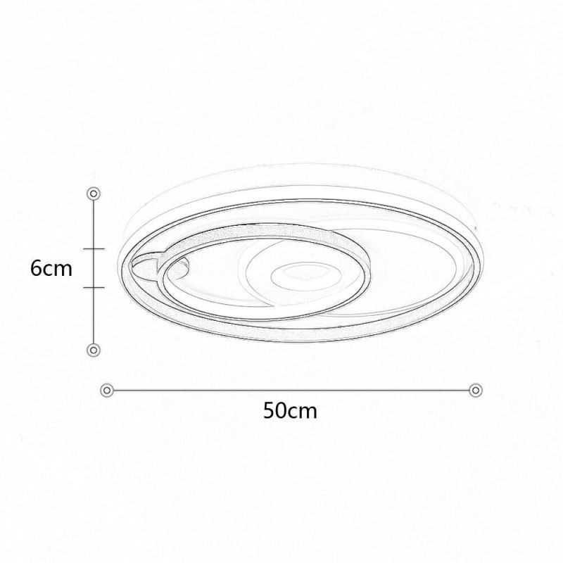 Plafoniera LED moderna rotonda in acrilico 50×6 cm