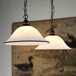 Lampadario moderno contemporaneo mini in metallo e vetro 80 cm