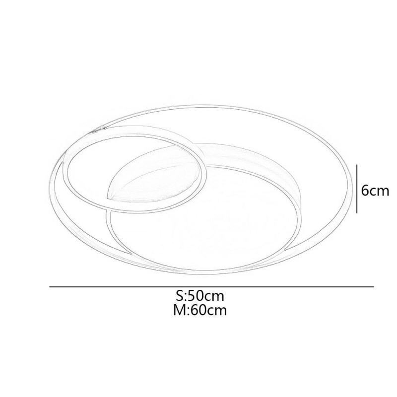 Plafoniera circolare a LED a filo moderna, 50 x 6 cm o 60 x 6 cm