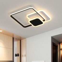 Plafoniera LED da soffitto a filo con cornici quadrate 50×6 cm 36 W