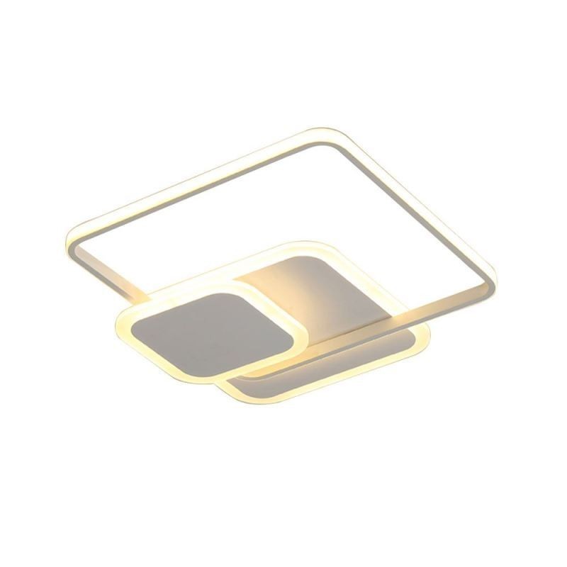 Plafoniera LED da soffitto a filo con cornici quadrate 50×6 cm 36 W