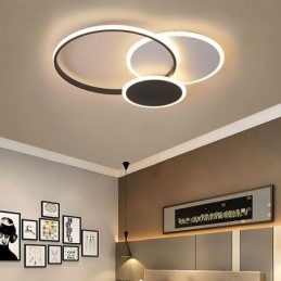 Plafoniera LED rotonda moderna in acrilico a montaggio a filo 50 × 6 cm 36 W
