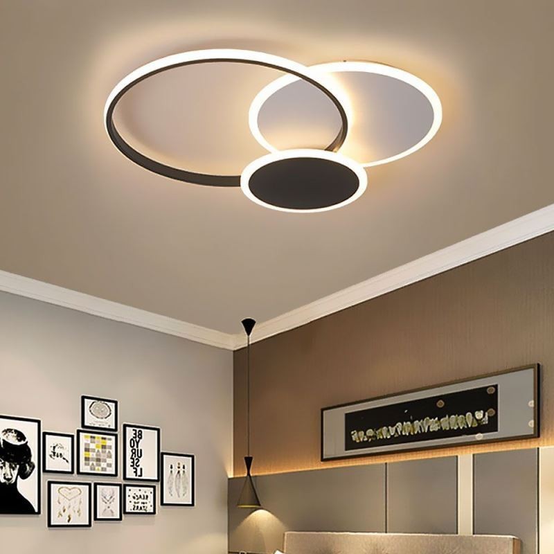 Plafoniera LED rotonda moderna in acrilico a montaggio a filo 50 × 6 cm 36 W