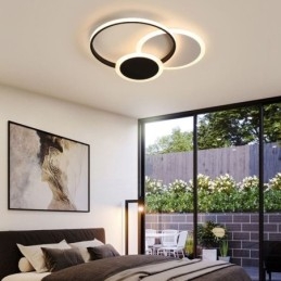 Plafoniera LED rotonda moderna in acrilico a montaggio a filo 50 × 6 cm 36 W