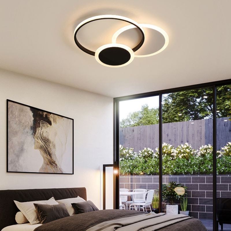Plafoniera LED rotonda moderna in acrilico a montaggio a filo 50 × 6 cm 36 W