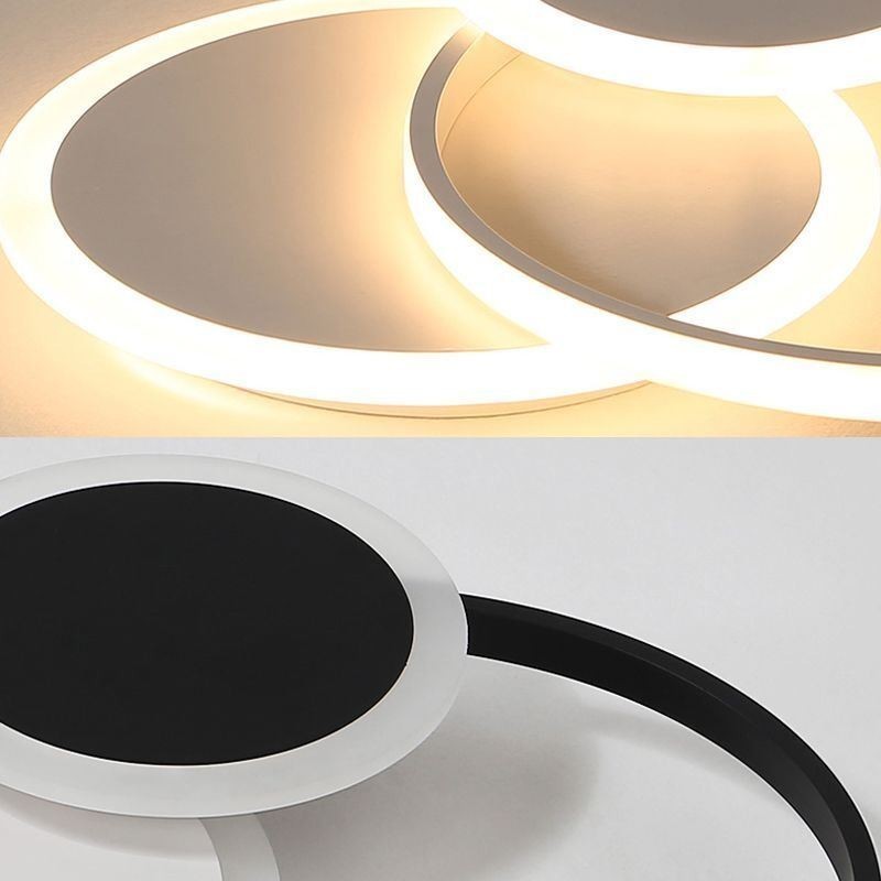 Plafoniera LED rotonda moderna in acrilico a montaggio a filo 50 × 6 cm 36 W
